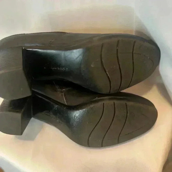 Clarks Verona Ease Womens Leather Ankle Bootie Block Moto Grunge 8 - Picture 7 of 7